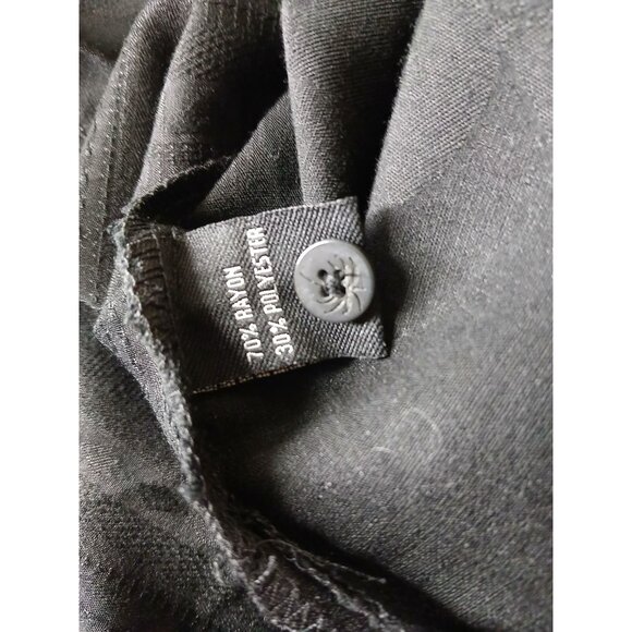 Milano Bay Black Jacquard Palm Island Hawaiian Button Up Shirt Size XXL Rayon - Picture 10 of 12